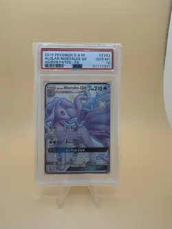 Pokemon Alolan Ninetales GX TCG Full Art SV53/SV94 Hidden Fates Shiny PSA 10 - Image 1