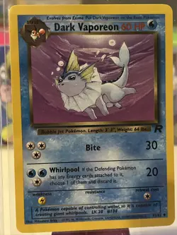 Pokemon TCG Dark Vaporeon Team Rocket 45 Regular Unlimited Uncommon LP - Image 1