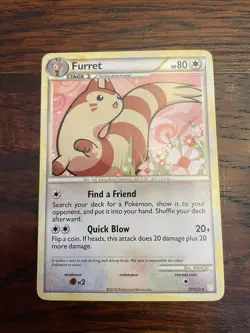 Pokemon HeartGold & SoulSilver Regular Furret 21/123 Rare Lightly Played LP - Image 1