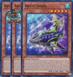 Yugioh! 3x Abyss Shark RA03-EN030 Ultra Rare 1st Ed NM - Image 1