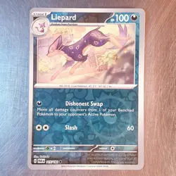 2023 Pokemon S&V Paradox Rift Reverse HOLO Liepard Card 115/182 - Image 1