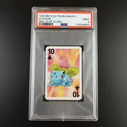 PSA 9 Ivysaur 10 of Clubs Graded Pokemon Mini Bicycle Card - Image 1