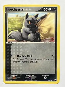 Pokemon TCG - Poochyena 58/108 EX Power Keepers Pokemon Card - Image 1