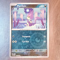 2023 Pokemon S&V Paradox Rift Reverse HOLO Purrloin Card 114/182 - Image 1