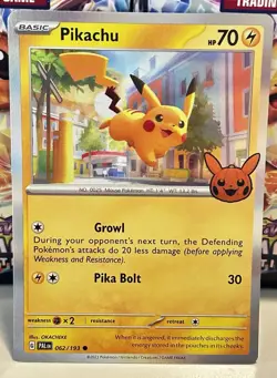 Pokemon Trick Or Treat Halloween 2023 TCG Holo Foil Card - Pikachu (062/193) - Image 1