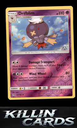 Reverse Holofoil Drifblim 52/156 Pokemon Uncommon SM - Ultra Prism Card NM - Image 1