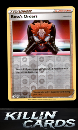 Reverse Holofoil Boss's Orders 058/072 Pokemon Rare Shining Fates Card NM - Image 1