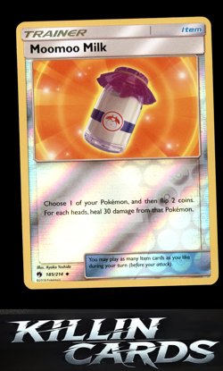 Reverse Holofoil Moomoo Milk 185/214 Pokemon Uncommon SM - Lost Thunder Card NM - Image 1