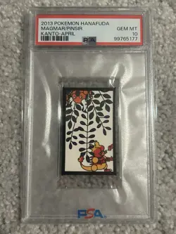 Pokemon Kanto Magmar Pinsir Card April Hanafuda 2013 PSA 10 Gem Mint - Image 1