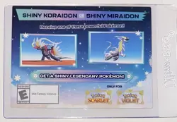 Pokemon Scarlet and Violet Shiny Koraidon/Miraidon Gamestop Promo Code Card New - Image 1