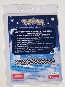Pokemon Scarlet and Violet Shiny Koraidon/Miraidon Gamestop Promo Code Card New - Image 2