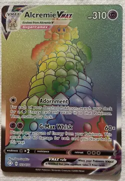 🔥Alcremie VMAX 073/072 Shining Fates FA Rainbow Secret Rare Holo Pokemon Card🔥 - Image 1