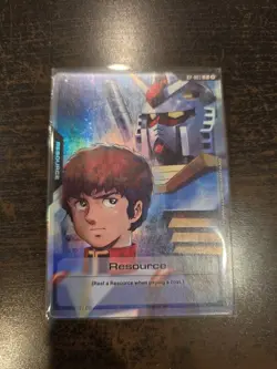(English) Gundam Card Game Gundam Resource Amuro Ray Promo card RP-003 FOIL - Image 1