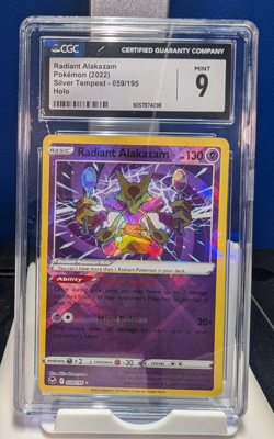 Pokemon Radiant Alakazam Holo #059/195 Silver Tempest 2022 CGC 9 Mint - Image 1