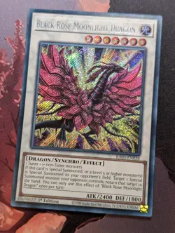 Black Rose Moonlight Dragon RA03-EN038 Secret Rare 1st Edition YuGiOh TCG Card - Image 1