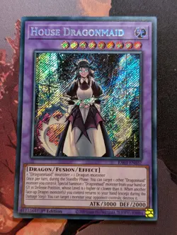 House Dragonmaid RA03-EN037 Secret Rare 1st Edition YuGiOh TCG Card - Image 1