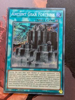 Ancient Gear Fortress RA03-EN062 Secret Rare 1st Edition YuGiOh TCG Card - Image 1