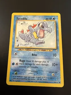 Totodile 80/111 Neo Genesis Unlimited 2000 Pokemon Card Common NM - Image 1