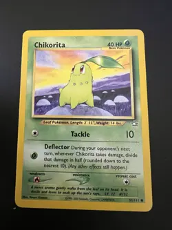 Chikorita 53/111 Neo Genesis Unlimited 2000 Pokemon Card Common NM - Image 1