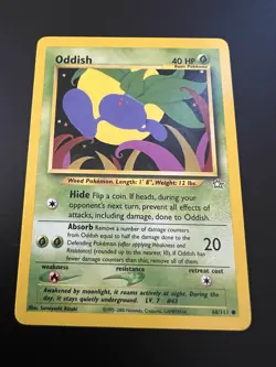 Oddish 68/111 Neo Genesis Unlimited 2000 Pokemon Card Common NM - Image 1
