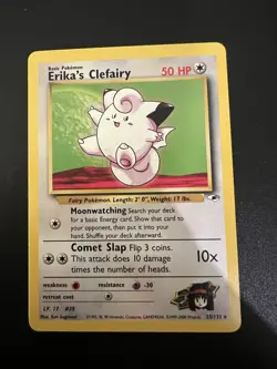 Erika’s Clefairy 25/132 Gym Heroes Unlimited 2000 Pokemon Card Rare NM - Image 1