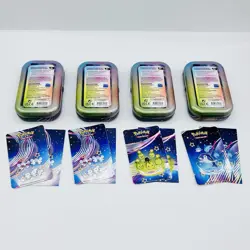 Empty Pokemon Paldean Fates Mini Tins Set Of 4 With Stickers and Cards 2024 - Image 2
