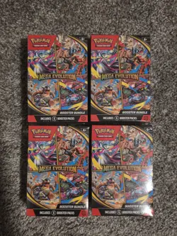 Lot of 4 Pokemon MEGA EVOLUTION Booster Bundles Pokemon Sealed new - Image 1
