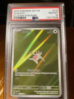 2024 Pokemon SSP EN Illustration Rare #212 Slakoth PSA 10 GEM MINT - Image 1