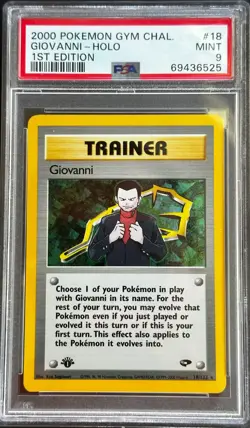Pokemon 1st Edition Giovanni 18/132 PSA 9 Mint Gym Challenge Holo Vintage Rare! - Image 1