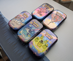 Pokemon Paldean Fates Mini Tins w/ Stickers - NO PACKS - Lot of 5 EMPTY - Image 2