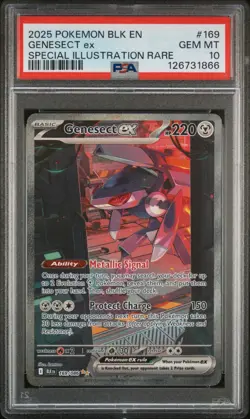 2025 POKEMON BLK EN-BLACK BOLT SPECIAL ILLUSTRATION RARE #169 GENESECT EX PSA 10 - Image 1