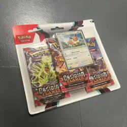 Pokemon Scarlet & Violet Obsidian Flames: 3 Pack Blister Eevee - SEALED - Image 1