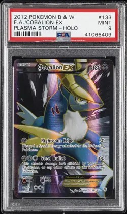 2013 POKEMON B&W PLASMA STORM #133 FULL ART/COBALION EX PSA 9 - Image 1