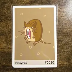 Near Mint Pookiemoot Rattyrat Raticate #0020 Derp Pokemon Fan Art Card - Image 1