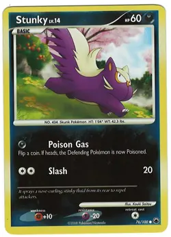 Stunky 76/100 Pokemon Card Majestic Dawn Reverse Holo Common 60 HP LP CG - Image 1