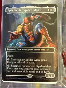 Magic the Gathering Battle Damage Spiderman card from Marvel Legends Spider-Man - Image 1