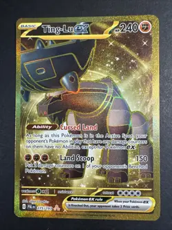 Pokemon TCG Ting-Lu EX Hyper Rare Gold Holo Card 275/193 Sv02: Paldea Evolved - Image 1