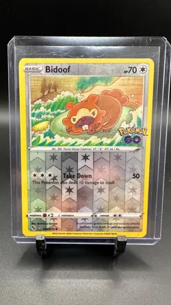 Pokemon TCG Bidoof Peelable Hidden Ditto Card #059/078 Pokemon Go Reverse Holo - Image 1