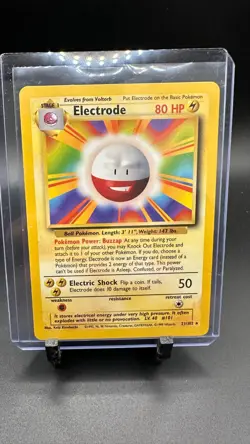 1999 Pokemon Base Set Electrode Unlimited Non-Holo Rare Card 21/102 MP - Image 1