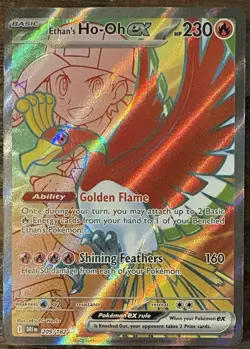 Ethan's Ho-Oh EX Pokemon Card 209/162 Shining Feathers Holo - Image 1