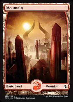 Mountain (253) -Foil Light Play MTG Amonkhet - Image 1