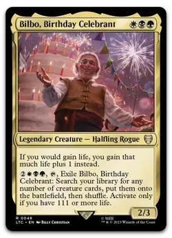 Bilbo, Birthday Celebrant #48 (NM) Lord of the Rings LTC Magic MTG - Image 1
