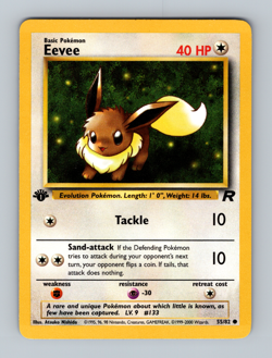 Eevee 55/82 1st Ed Team Rocket Moderately Played Common MP Pokemon 2000 - Image 1