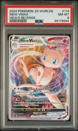 PSA 8 NON-HOLO MEW VMAX #114 - 2024 Pokemon '23 Worlds Deck: Mew's Revenge - Image 1