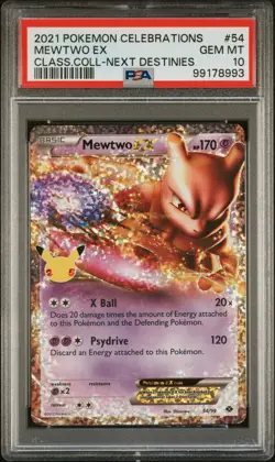 PSA 10 MEWTWO EX #54 Celebrations Classic Collection Pokemon 25th Anniversary - Image 1
