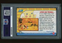 PSA 9 - LOOKS LIKE TROUBLE #44 Topps Pokemon First Movie Pikachu Vacation 1999 - Image 2