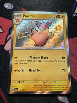 Pawmo - 143/091 Scarlet & Violet Paldean Fates Shiny Rare - NM - POKEMON TCG - Image 1