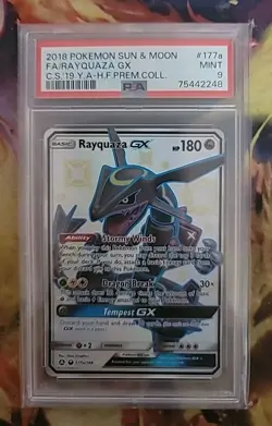 Rayquaza GX - PSA 9 MINT 2018 Pokemon Sun & Moon Hidden Fates 177a/168 - Image 1