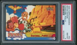 1999 Topps Pokemon First Movie EVERYONE PULL - Blue Logo Pikablu Error - PSA 8 - Image 1
