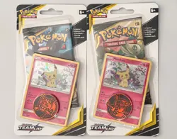 Pokemon Sun & Moon TEAM UP Checklane Blister - 2x Pack LOT Pikachu + Celebi Art - Image 3